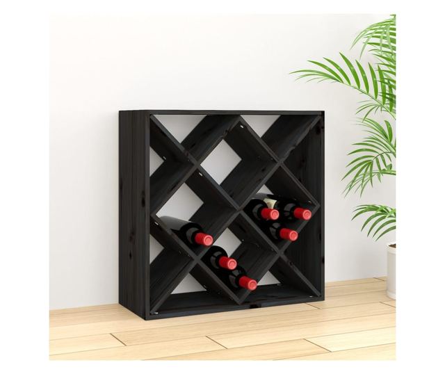 Ormarić za vino crni 62x25x62 cm od masivne borovine Vivre