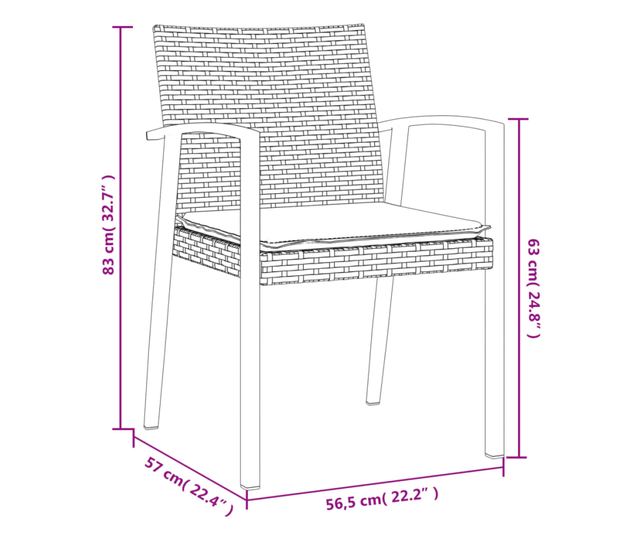 Db Fekete Polyrattan Kerti Sz K P Rn Val X X Cm Vivre