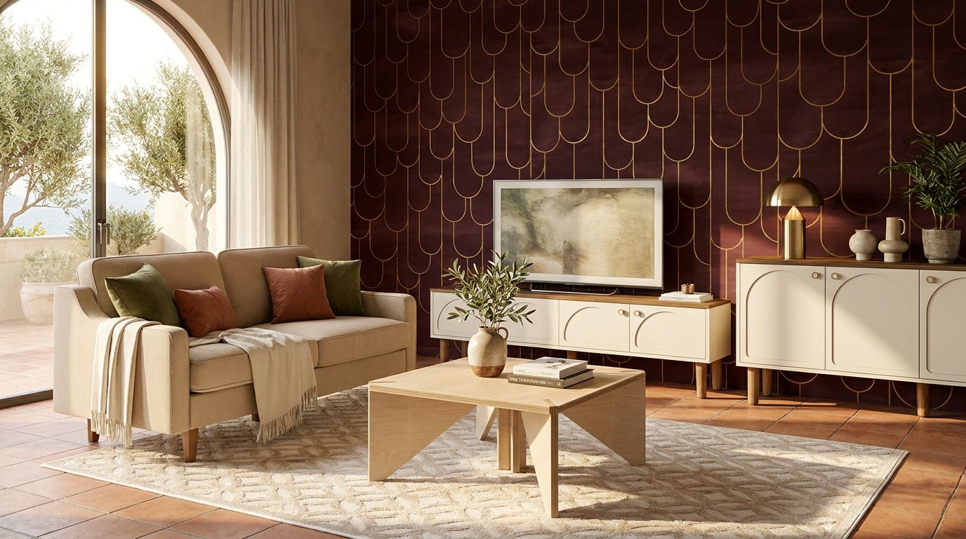 living-room - art-deco, mediterranean