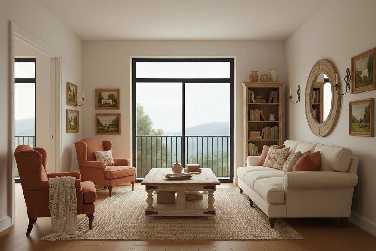 living-room - retro, farmhouse