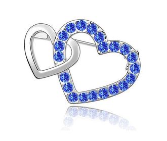 Brosa cu cristale Swarovski  2Love albastru intens
