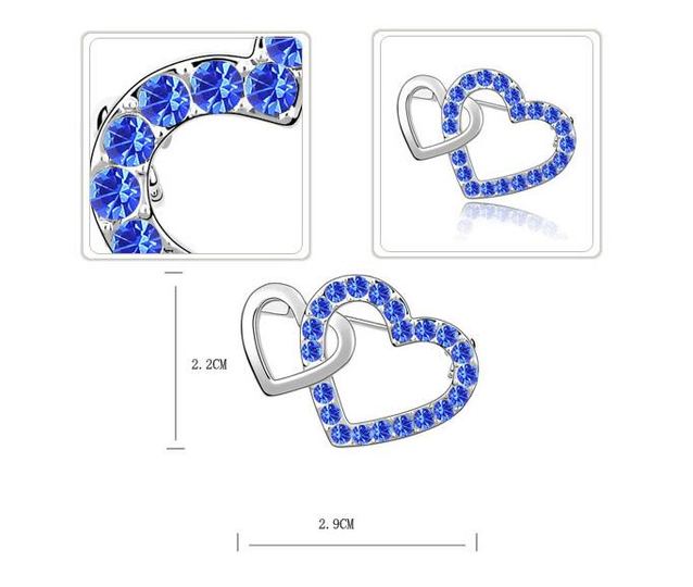 Brosa cu cristale Swarovski  2Love albastru intens
