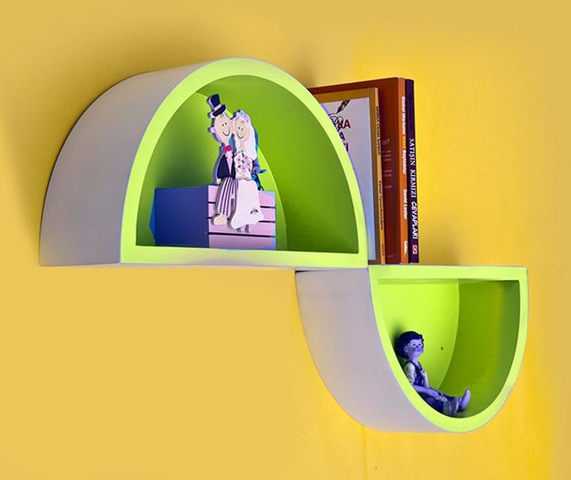 Set 2 etajere semirotunde vernil