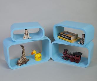 Set de 4 etajere albastre dreptunghi