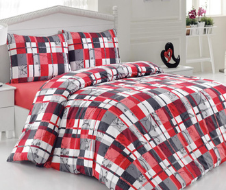 Lenjerie double Geometric Red