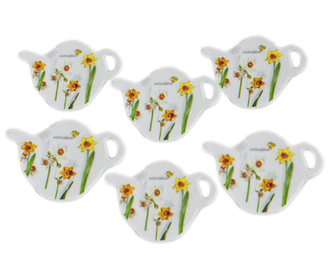 Set 6 suporturi pliculete ceai Narcissus