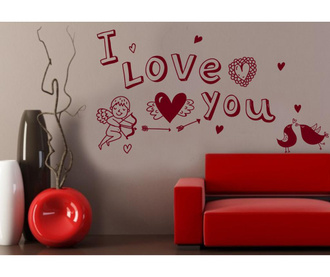 Sticker decorativ pentru perete I Love You Red