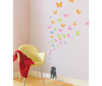 Sticker decorativ  Cat and Butterflies