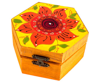 Cutiuta din lemn Red Flower 8x8cm