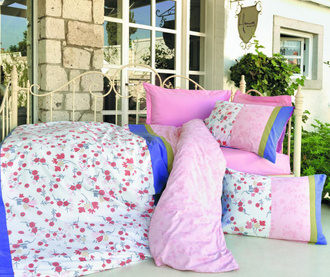 Set de pat double Floral Pink