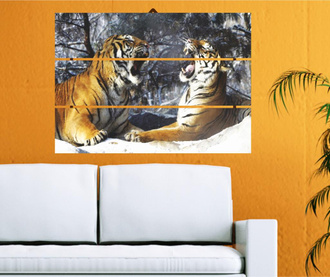 Tablou Allure, Tigers, MDF, 50x70x50 cm