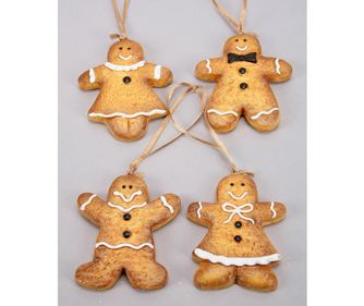 Set de 4 decoratiuni suspendate Gingerbread