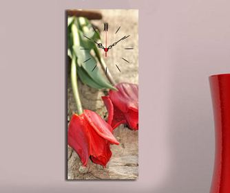 Картина с часовник Tullip 30x70 см