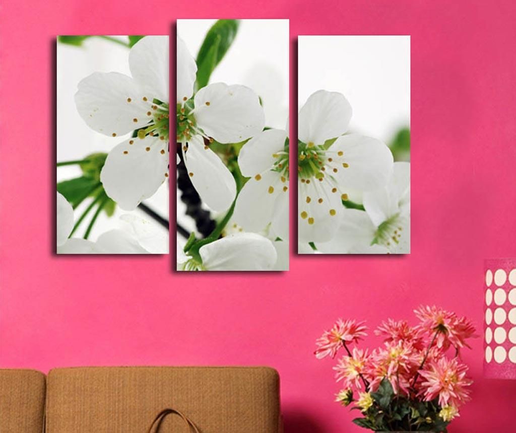 Комплект 3 картини   White Flowers