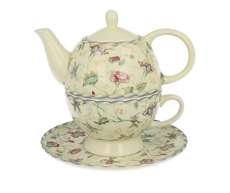 Set - čajnik, skodelica in krožniček Forest Flowers