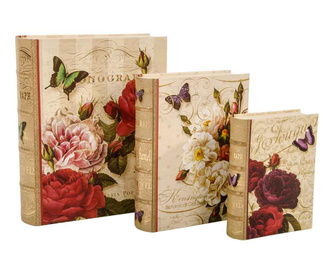 Set 3 cutii Rouge Fleurs Books