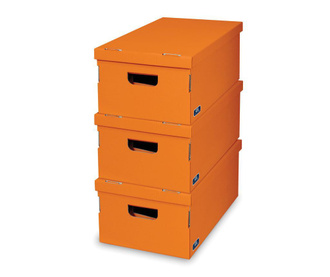Set 3 cutii cu manere Orange