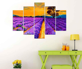 Set 5 tablouri Purple Fields