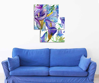 Set 3 tablouri Purple Flowers