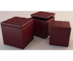 Set 2 pufuri Cube Box Claret Red