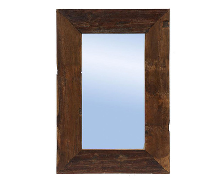 Oglinda Novita Home, lemn reciclat, 90x3x60 cm, maro