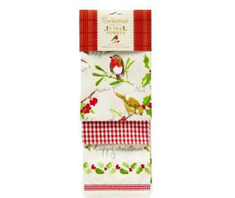 Zestaw 3 ręczniki kuchenne Christmas Garden 45x65cm