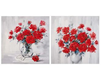 Set 2 tablouri Red Roses 80x80 cm