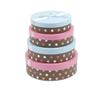 Set 4 cutii cu capac Polka Dots Round Blue Pink