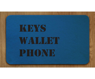 Covoras de intrare Blue Keys, wallet, phone 75x45 cm