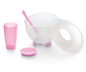 Set bol, shaker si spatula Pink