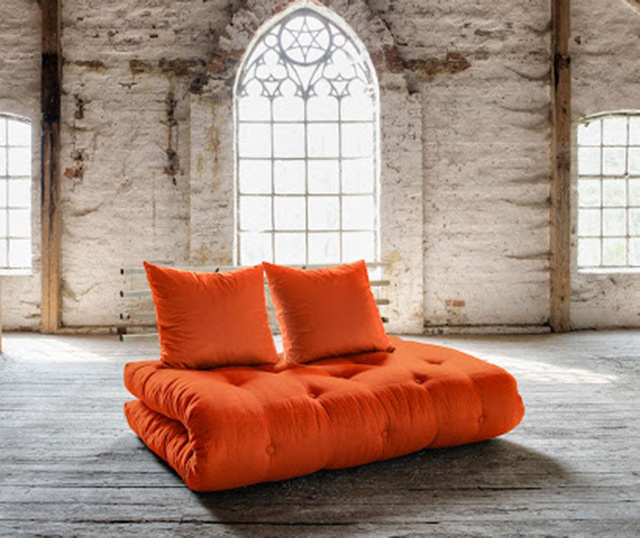 Sofa extensibila Shinsano Natural and Orange