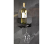 Suport pentru sticle de vin si pahare Tomasucci, Osteria Black, fier lacuit, 16x13x13 cm, negru