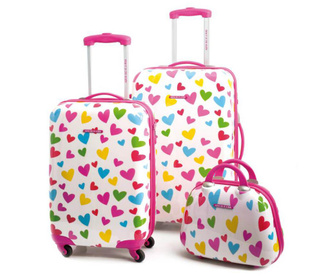 Zestaw 2 walizki na kółkach Lovely Hearts