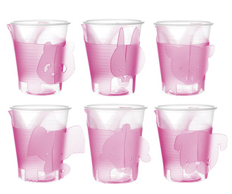 Zestaw 6 podstawek pod szklankę Smartpet Pink