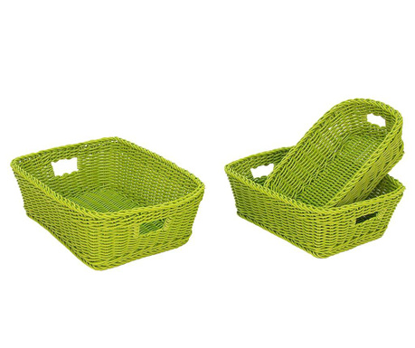Zestaw 3 koszyki do przechowywania Altea Rectangular Lime