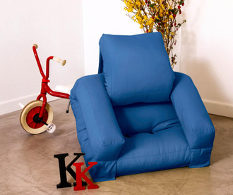 Baby Hippo Royal Blue Kihúzható gyerek fotel 65x140 cm