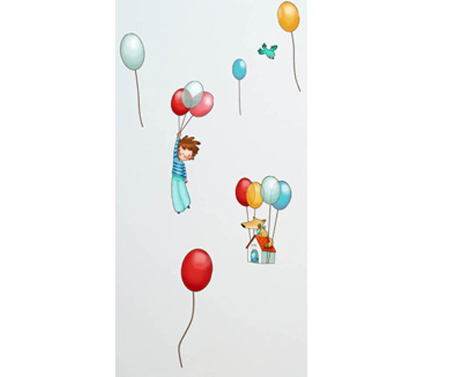 Sticker Boy with Balloons