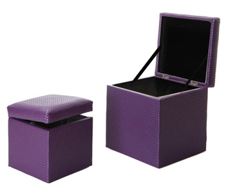 Set taburet in pručka za noge Chester Purple