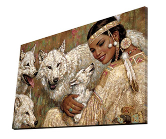 Tablou Canvart, White Wolves, panza imprimata, 45x70 cm