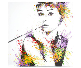 Tablou Audrey & Colour Splashes 60x60 cm