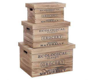 Set 3 cutii cu capac Ecological