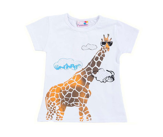 Tricou Giraffe White 3-4 ani