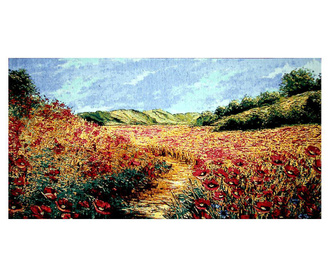 Tablou textil Field of poppies 67x130 cm