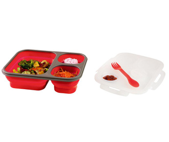 Caserola pliabila cu capac Fresh Red Compartments