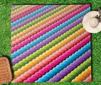 Patura pentru picnic Wavy Stripes 150x150 cm