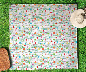 Patura pentru picnic Sweet Flowers 150x150 cm