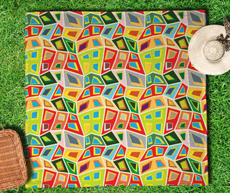 Patura pentru picnic Artsy Shapes 150x150 cm