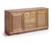 Bufet inferior Moycor, Merapi Triple Tray, lemn de mindi lacuit, 80x160x40 cm