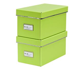 Set 2 cutii cu capac pentru CD-uri Elsa Lime