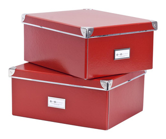 Set 2 cutii cu capac Mika Red